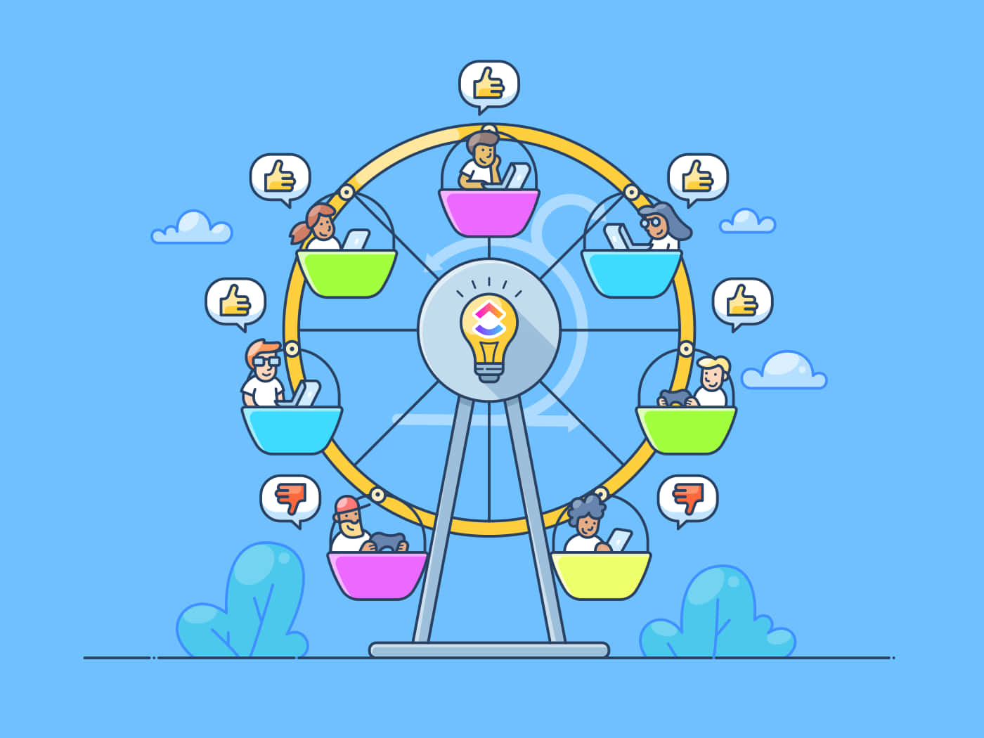 Social Media Ferris Wheel Concept Wallpaper