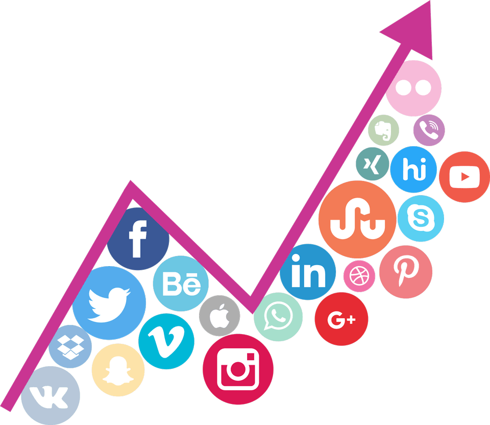 Social Media Growth Graph PNG