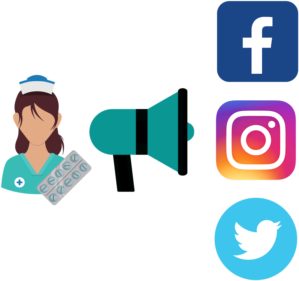 Social Media Healthcare Marketing Concept PNG