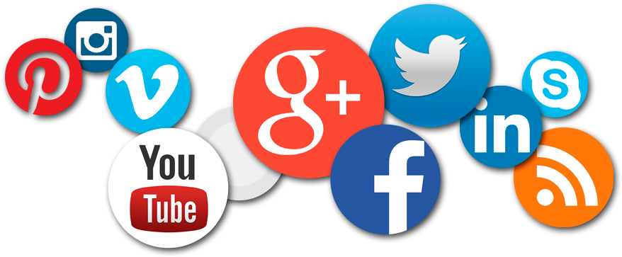 Social Media Icons Cluster PNG