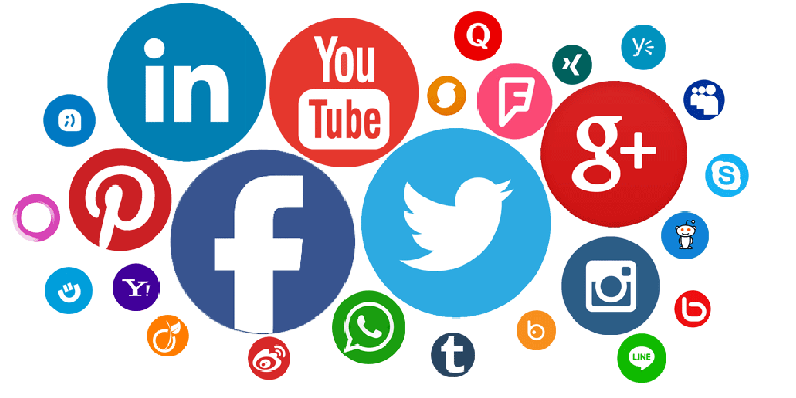 Social Media Icons Cluster PNG