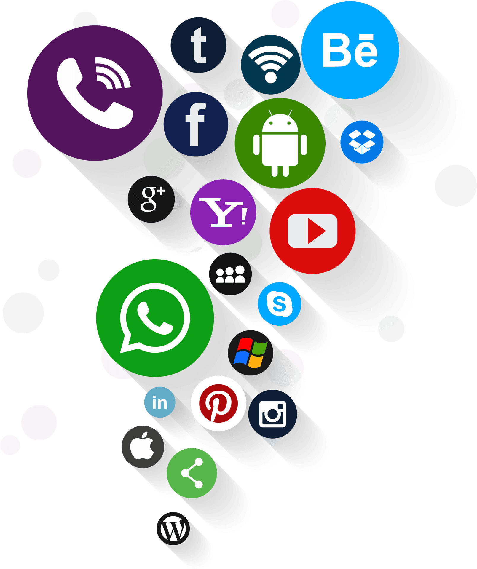 Social Media Icons Cluster PNG