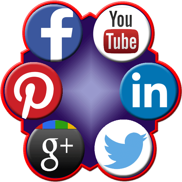 Social Media Icons Collage PNG