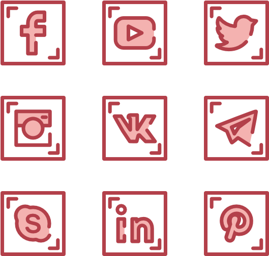Social Media Icons Collection PNG
