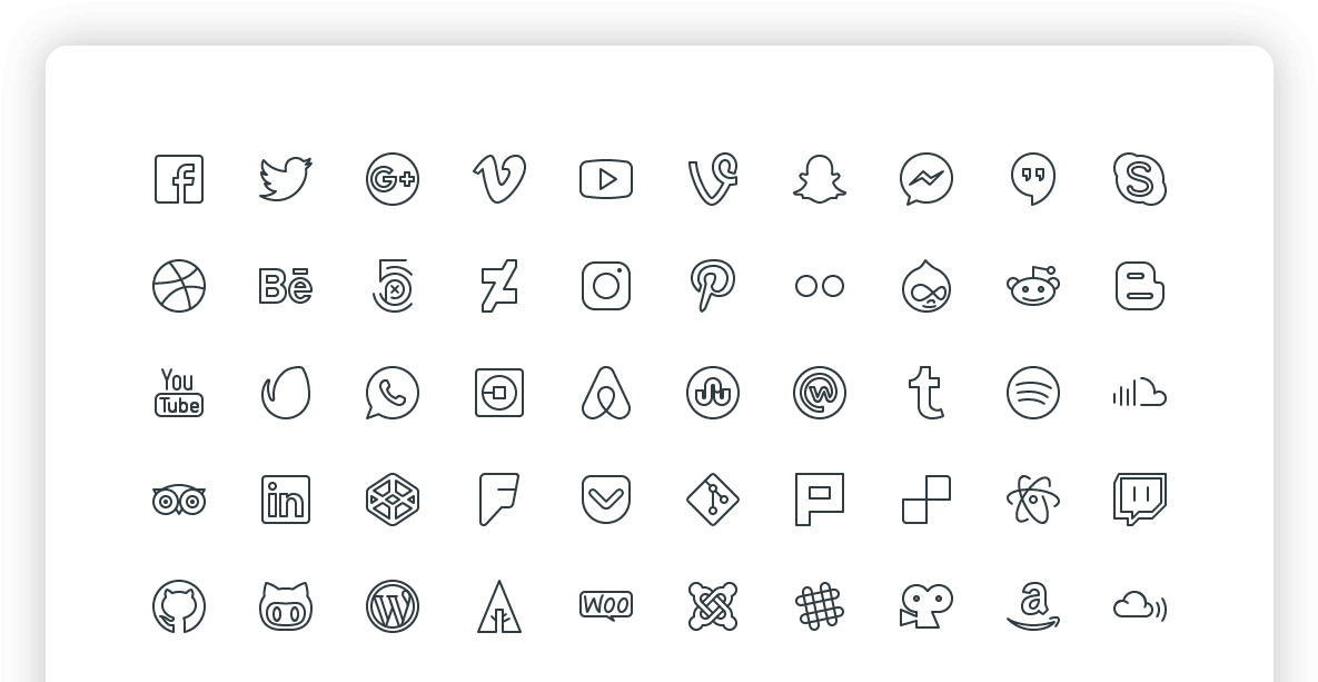 Social Media Icons Collection PNG