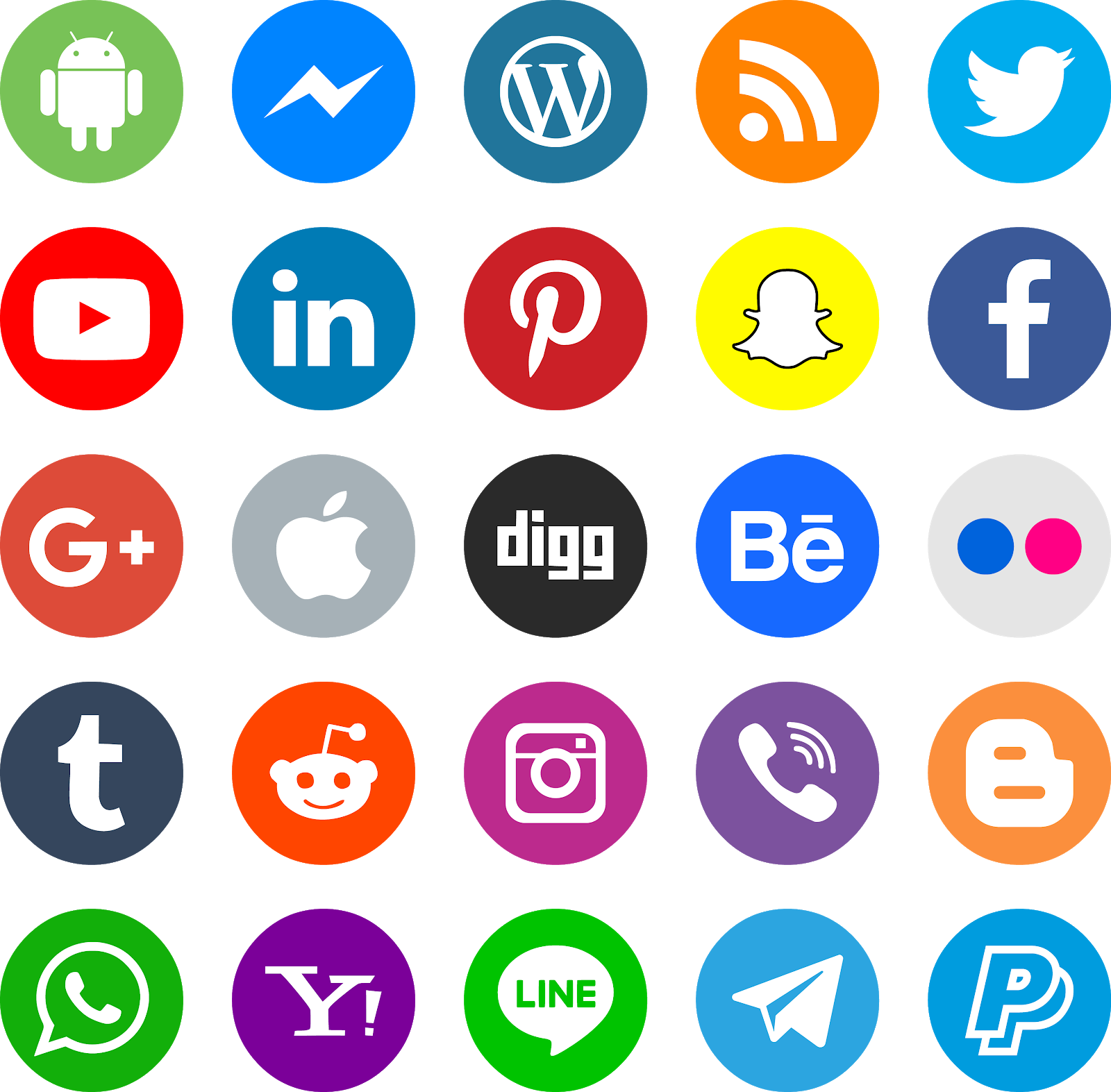 Download Social Media Icons Collection Transparent Background ...