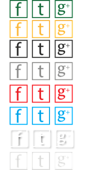 Social Media Icons Color Variations PNG