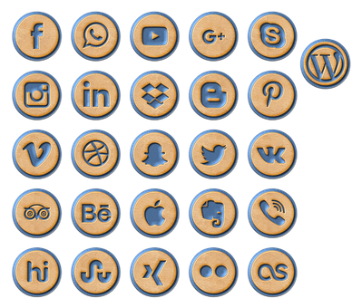 Social Media Icons Cookie Style PNG