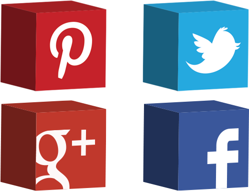 Social Media Icons Cubes PNG