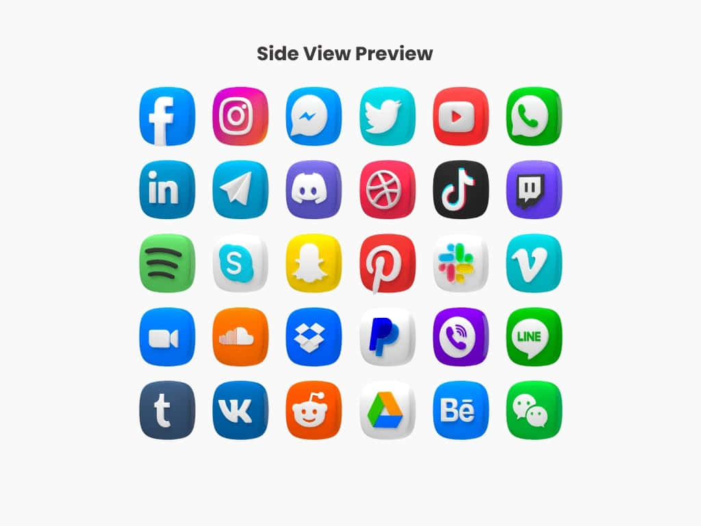 Social Media Icons Side View Previes Wallpaper