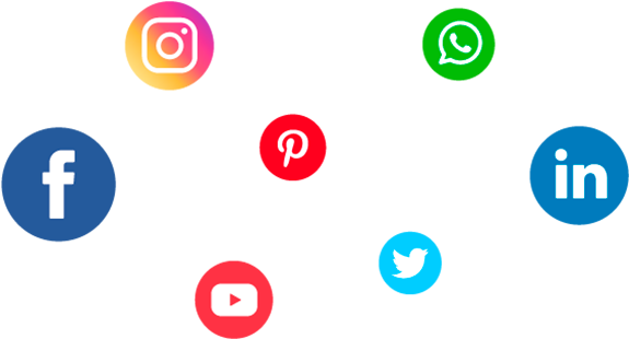 Social Media Icons Floating PNG