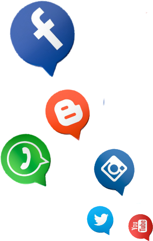 Social Media Icons Floating PNG