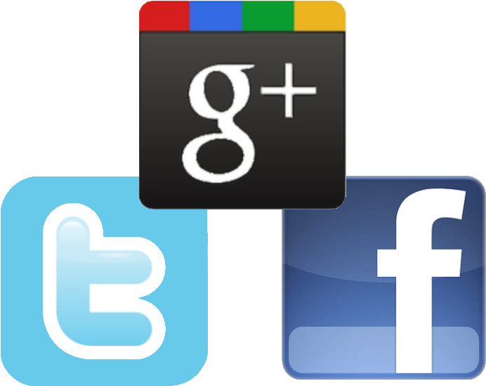 Social Media Icons Google Plus Twitter Facebook PNG