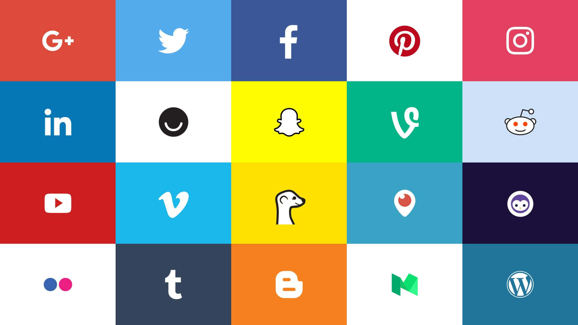Social Icons In Different Colors Wallpaper