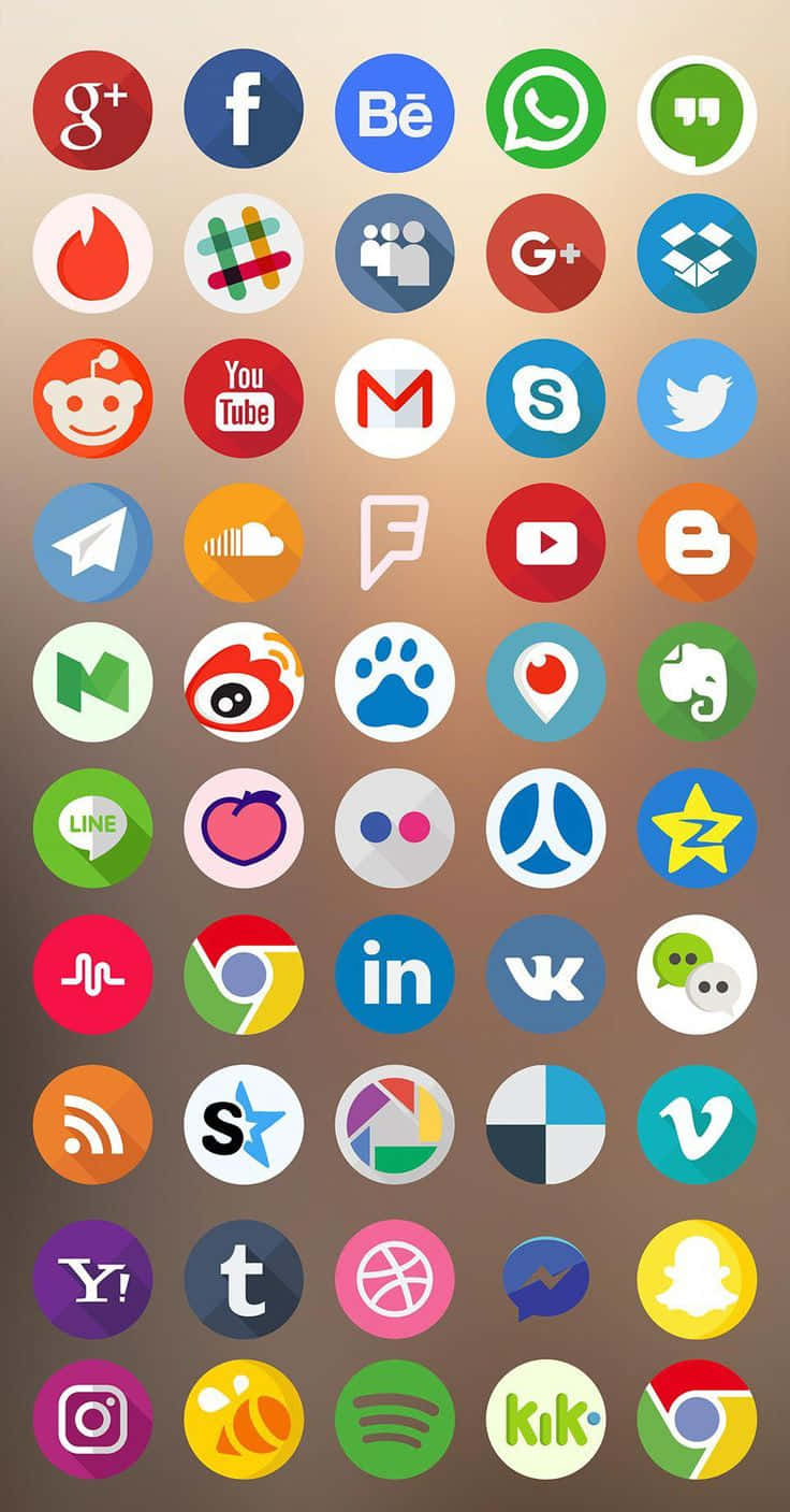 Social Media Icons Home Screen Wallpaper