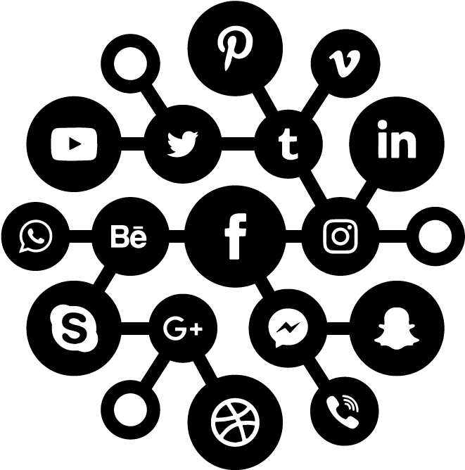 Social Media Icons Network PNG