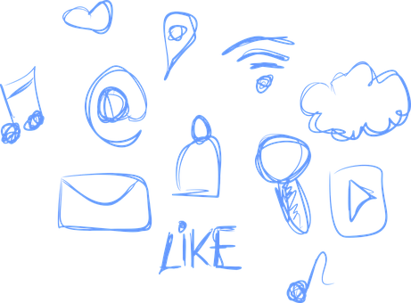 Social Media Icons Sketch PNG