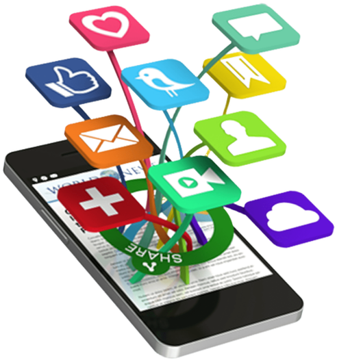 Social Media Icons Smartphone PNG
