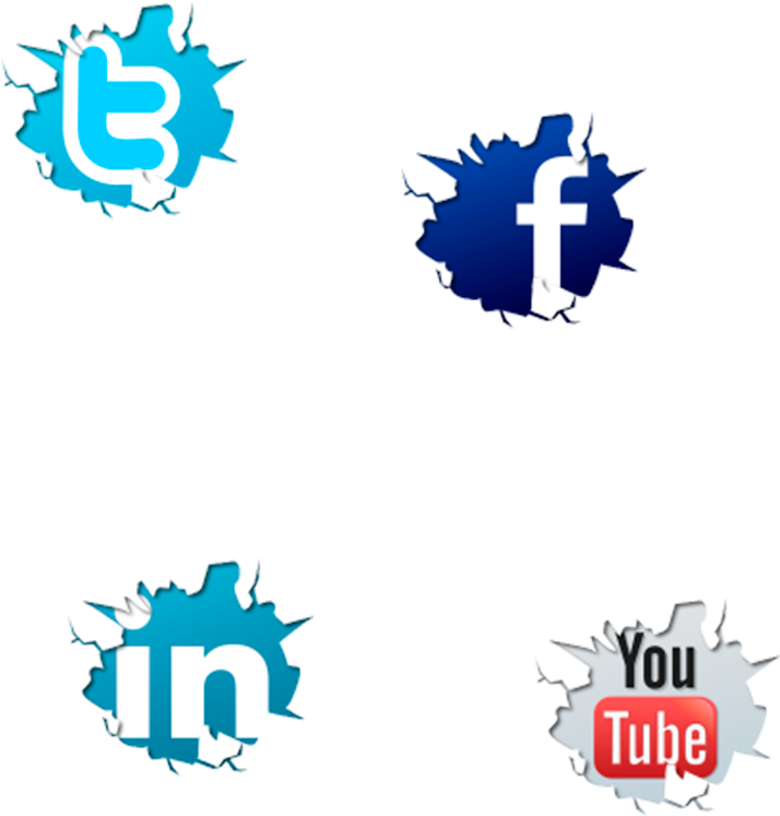 Social Media Icons Splatter Design PNG