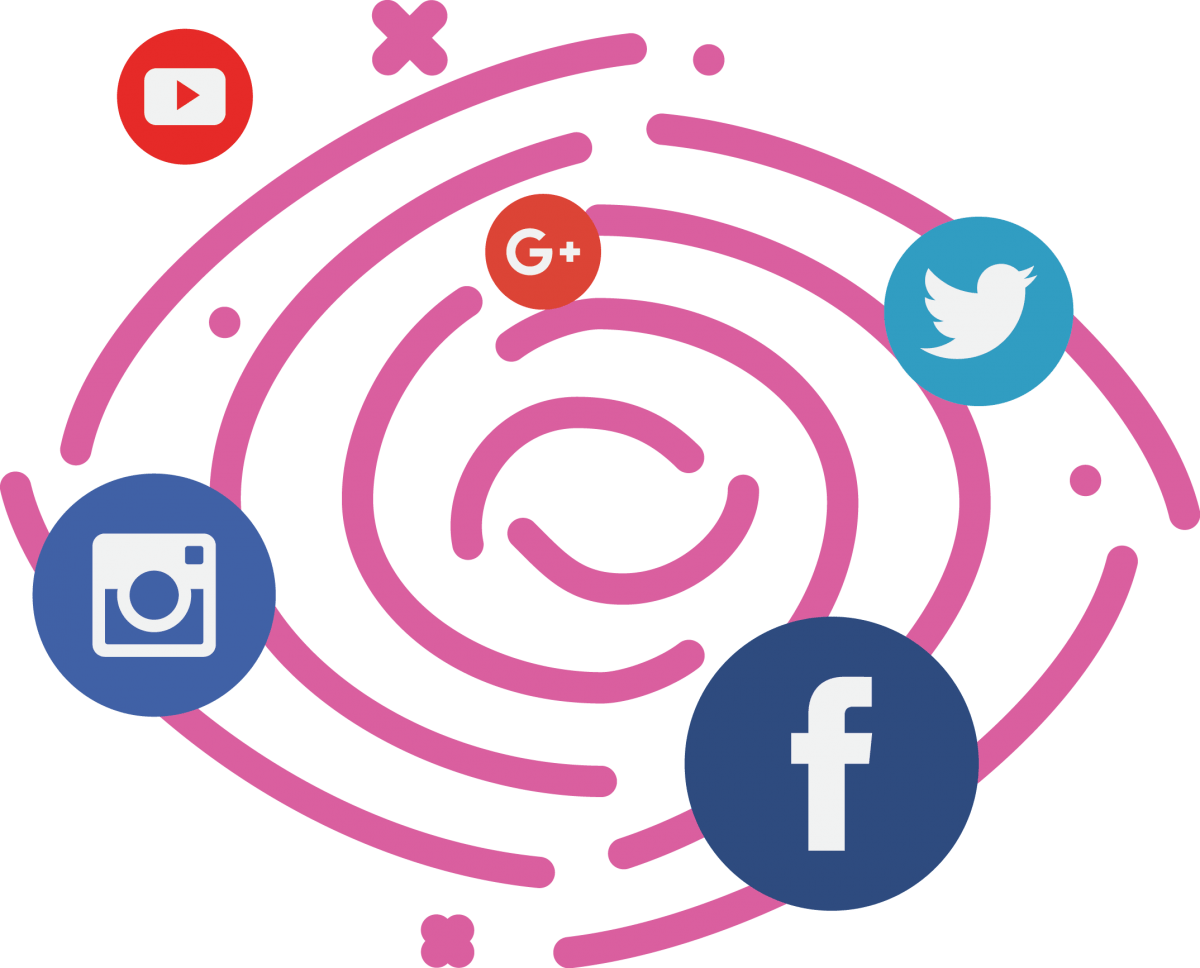 Social Media Icons Vortex PNG