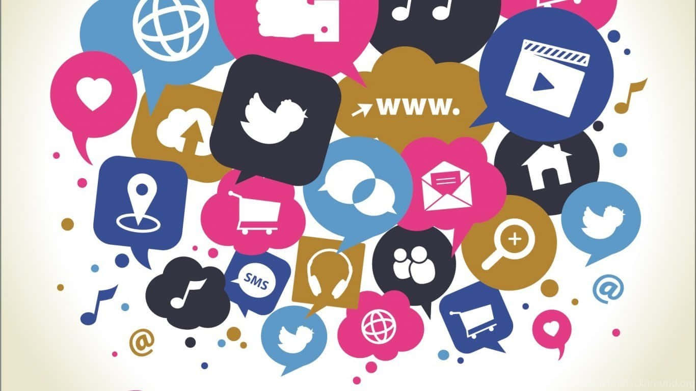 Social Media Icons Speech Bubbles Wallpaper