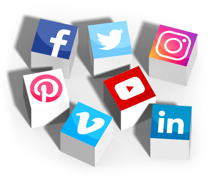 Social Media Icons3 D Blocks PNG