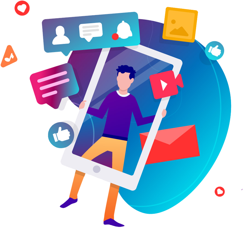 Social Media Influence Illustration PNG