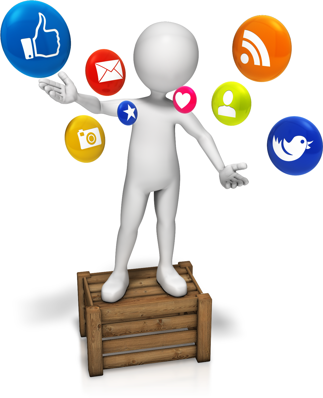 Social Media Interaction3 D Character PNG