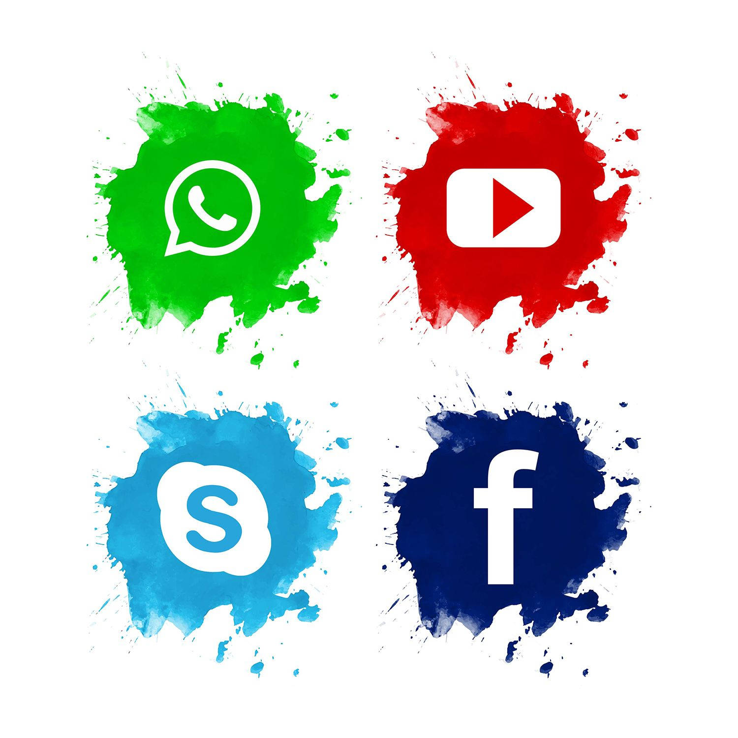 Social Media Logo Paint Wallpaper