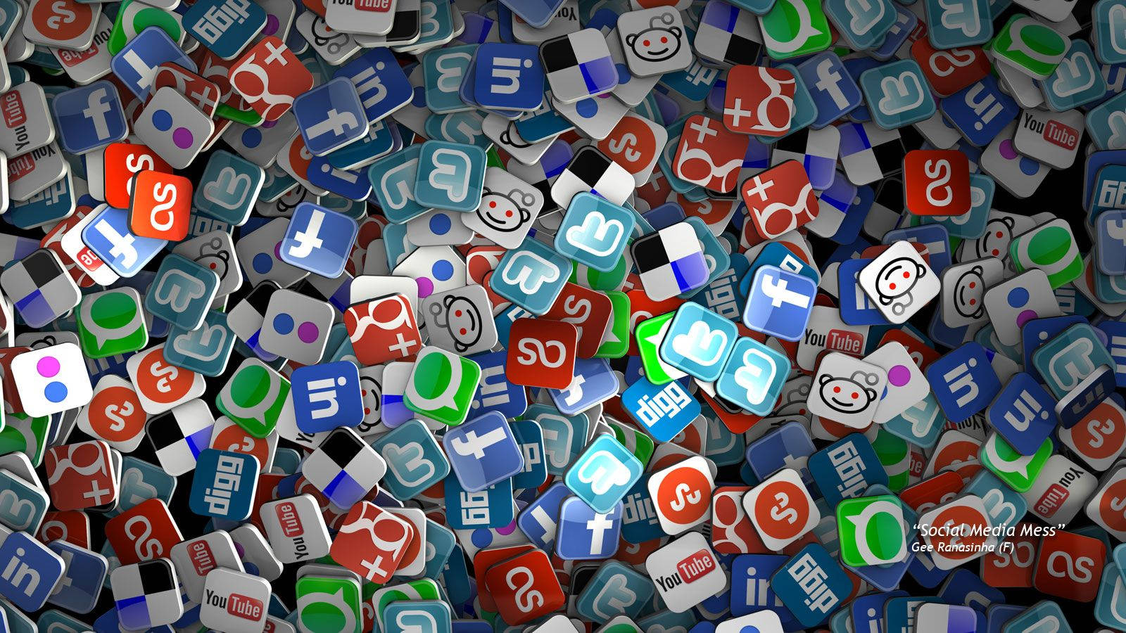 Social Media Logos Pile Wallpaper