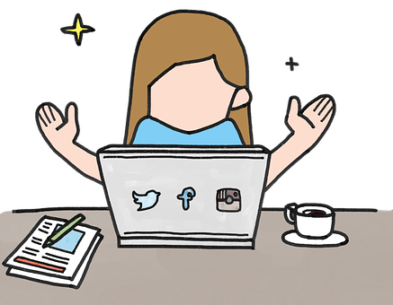 Social Media Management Cartoon PNG