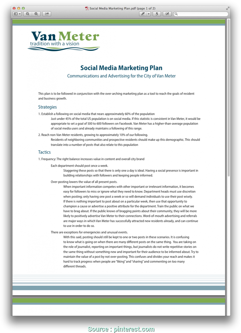 Social Media Marketing Plan Document PNG