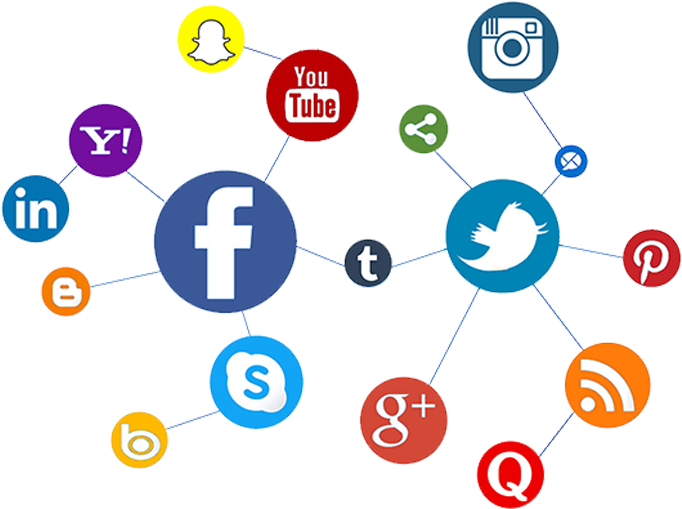 Social Media Network Connections PNG