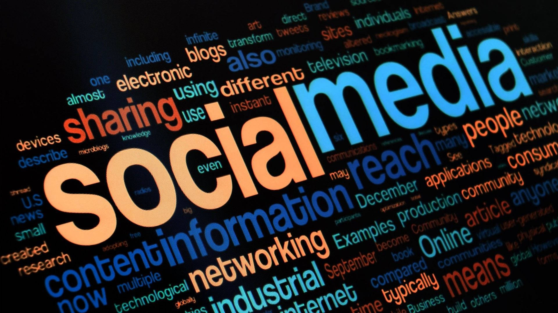 Sociale Medier Netværk Af Ord Wallpaper