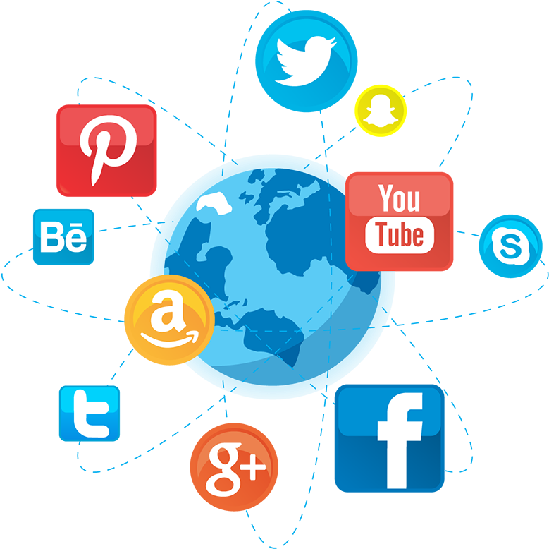Social Media Networks Global Connectivity PNG