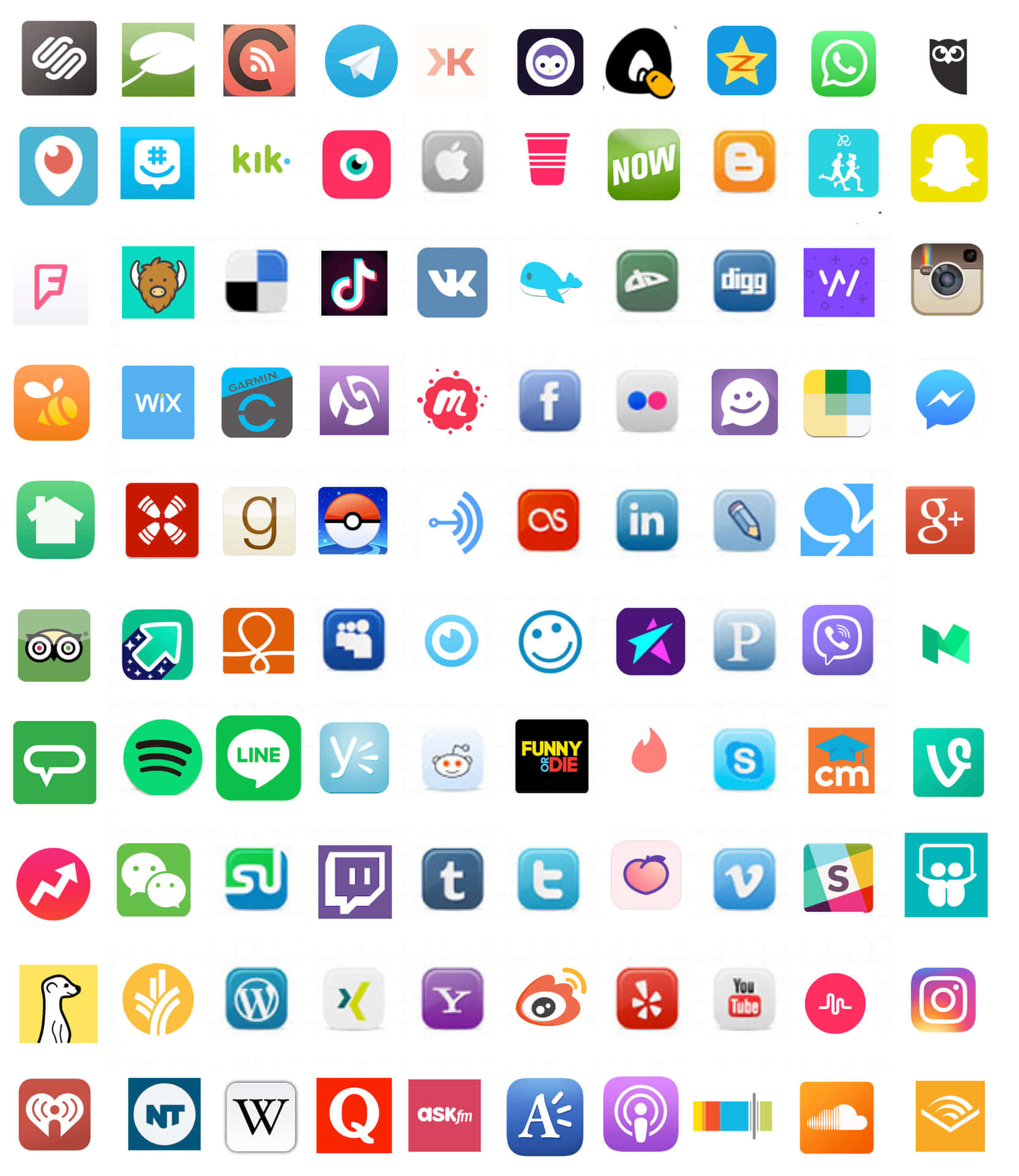 A Large Group Of Different Social Icons Wallpaper