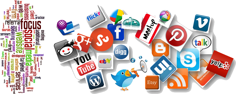 Social Media Platforms Collage PNG