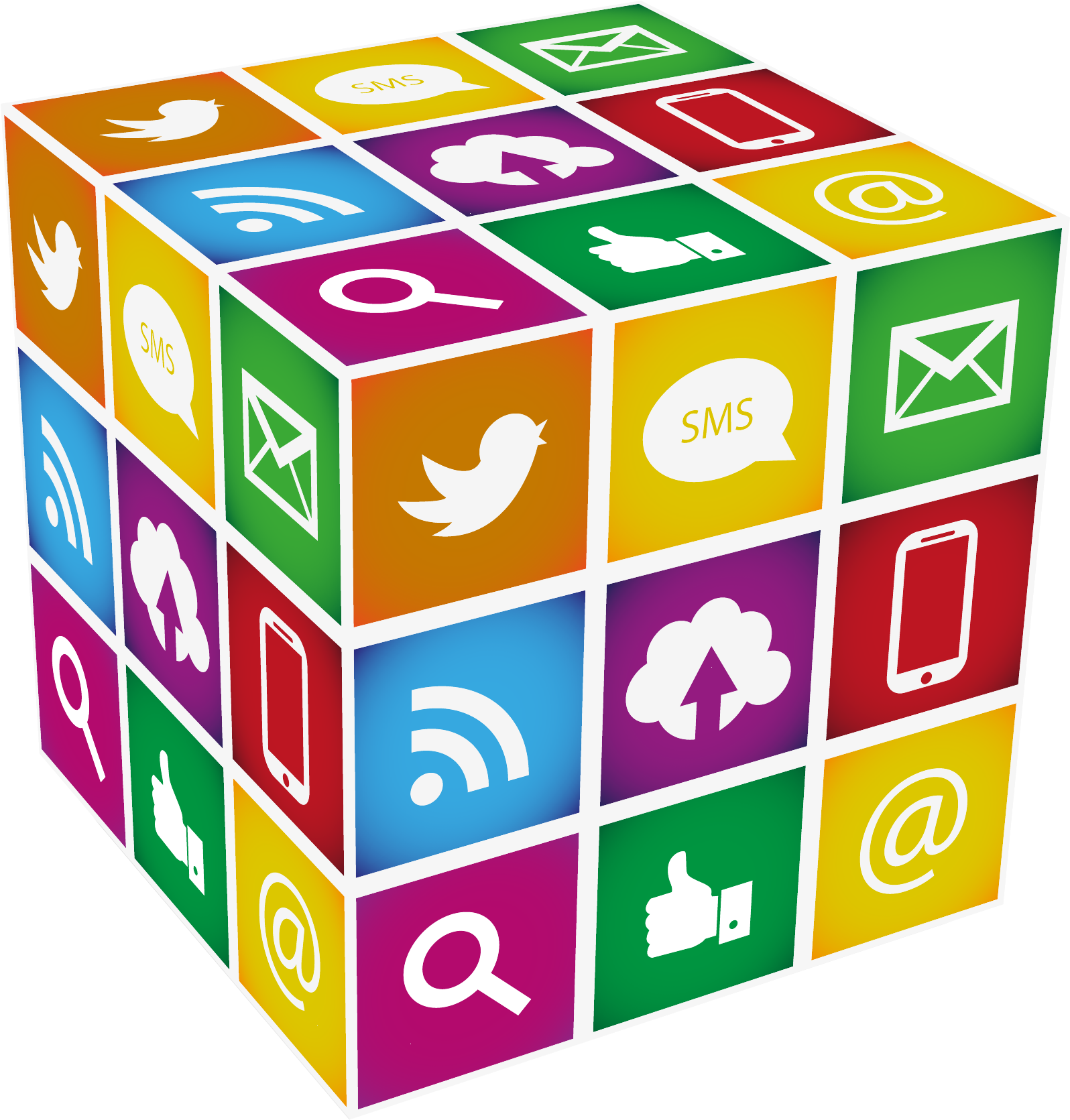 Social Media Rubiks Cube PNG