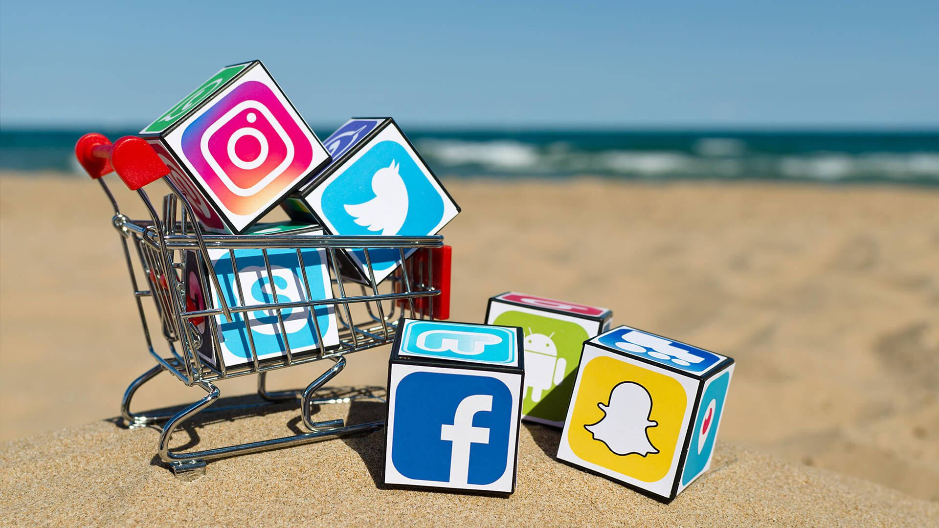 Social Media Shopping Cart Wallpaper