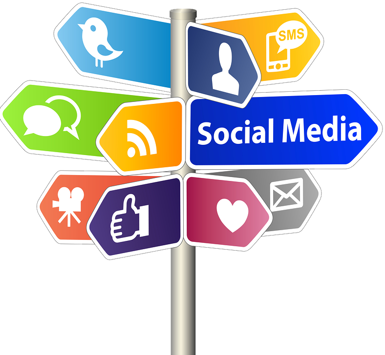Social Media Signpost PNG