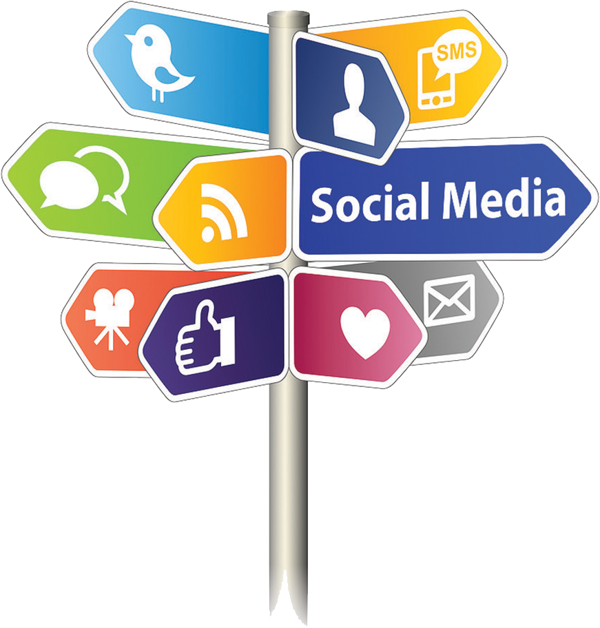 Social Media Signpost PNG