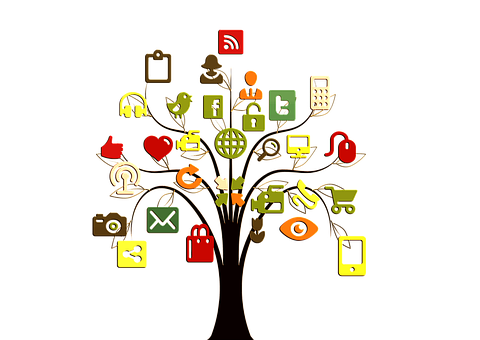 Social Media Tree Concept PNG