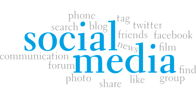 Social Media Word Cloud PNG