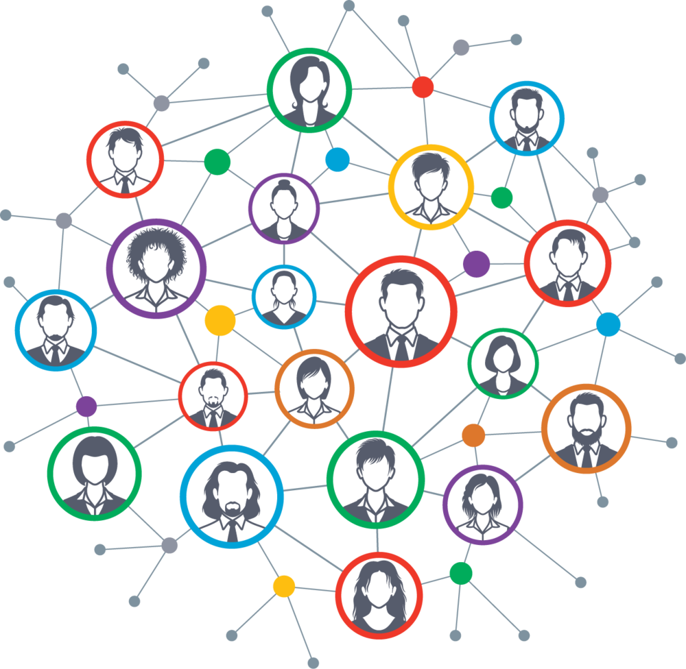 Social Network Connections Graphic PNG