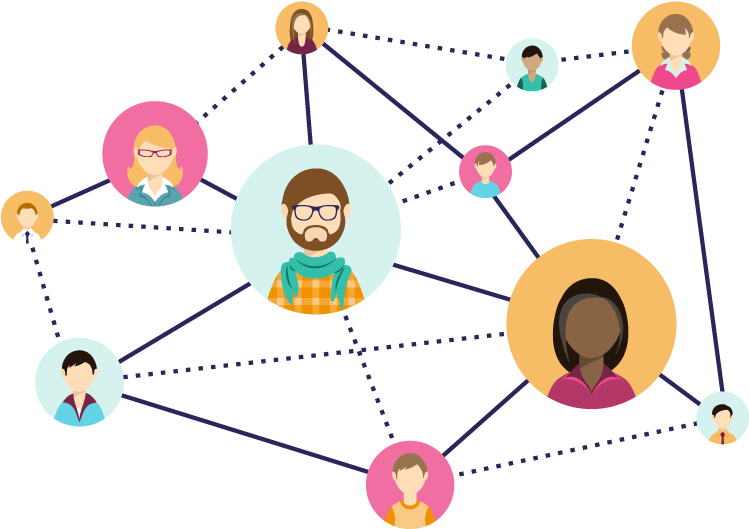 Social Network Connections Illustration PNG