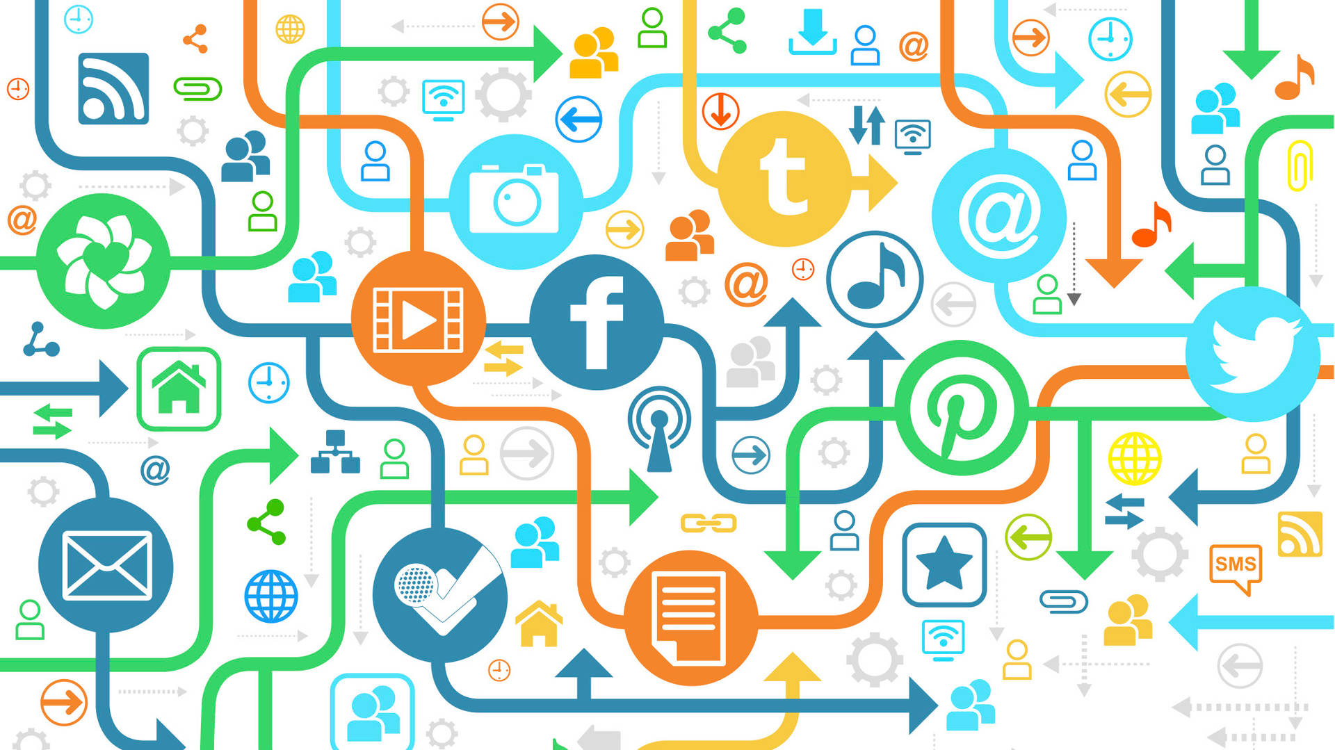 Social Network Digitalization Concept Wallpaper