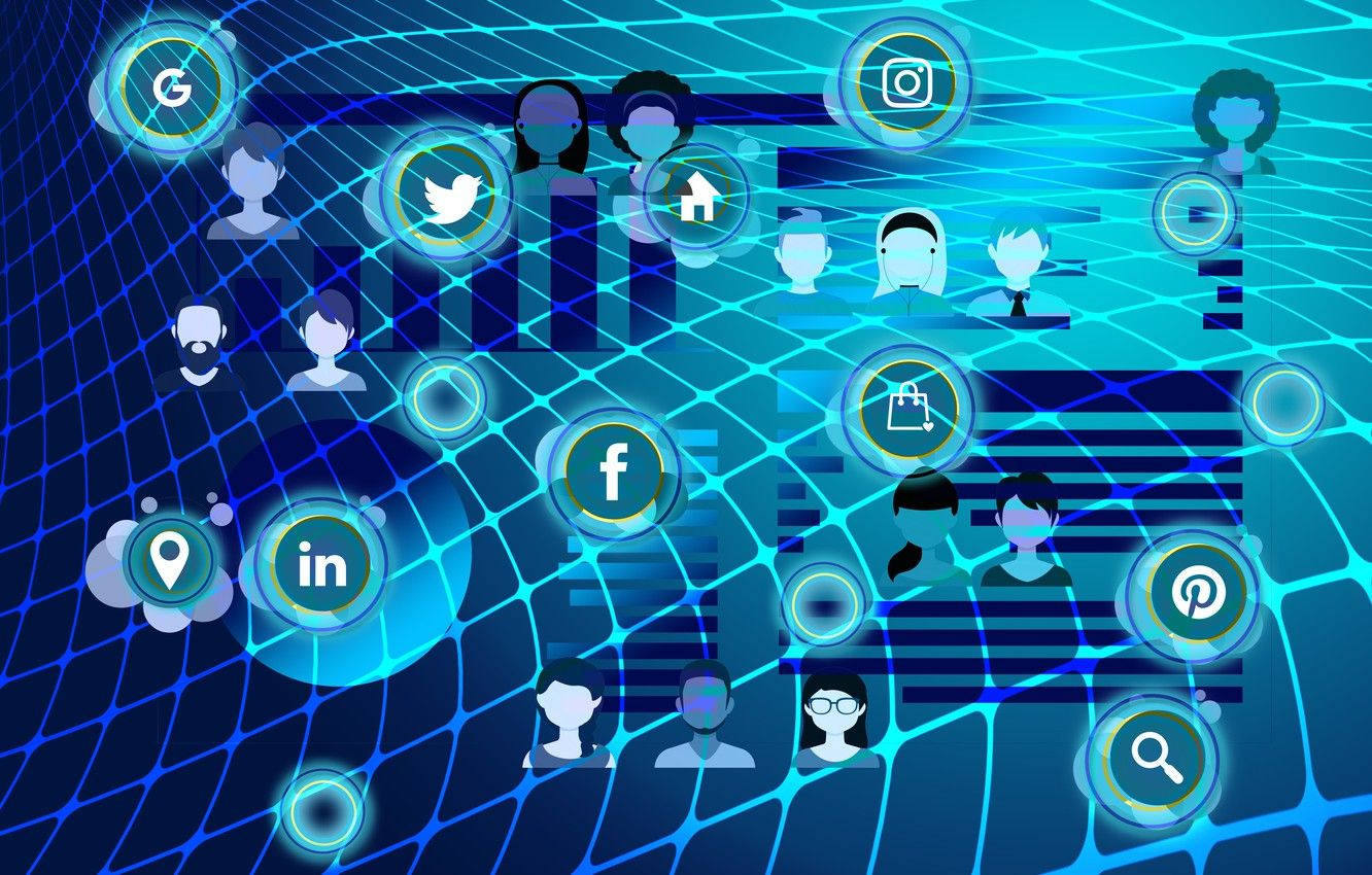 Social netværks globalt forbindelse Wallpaper