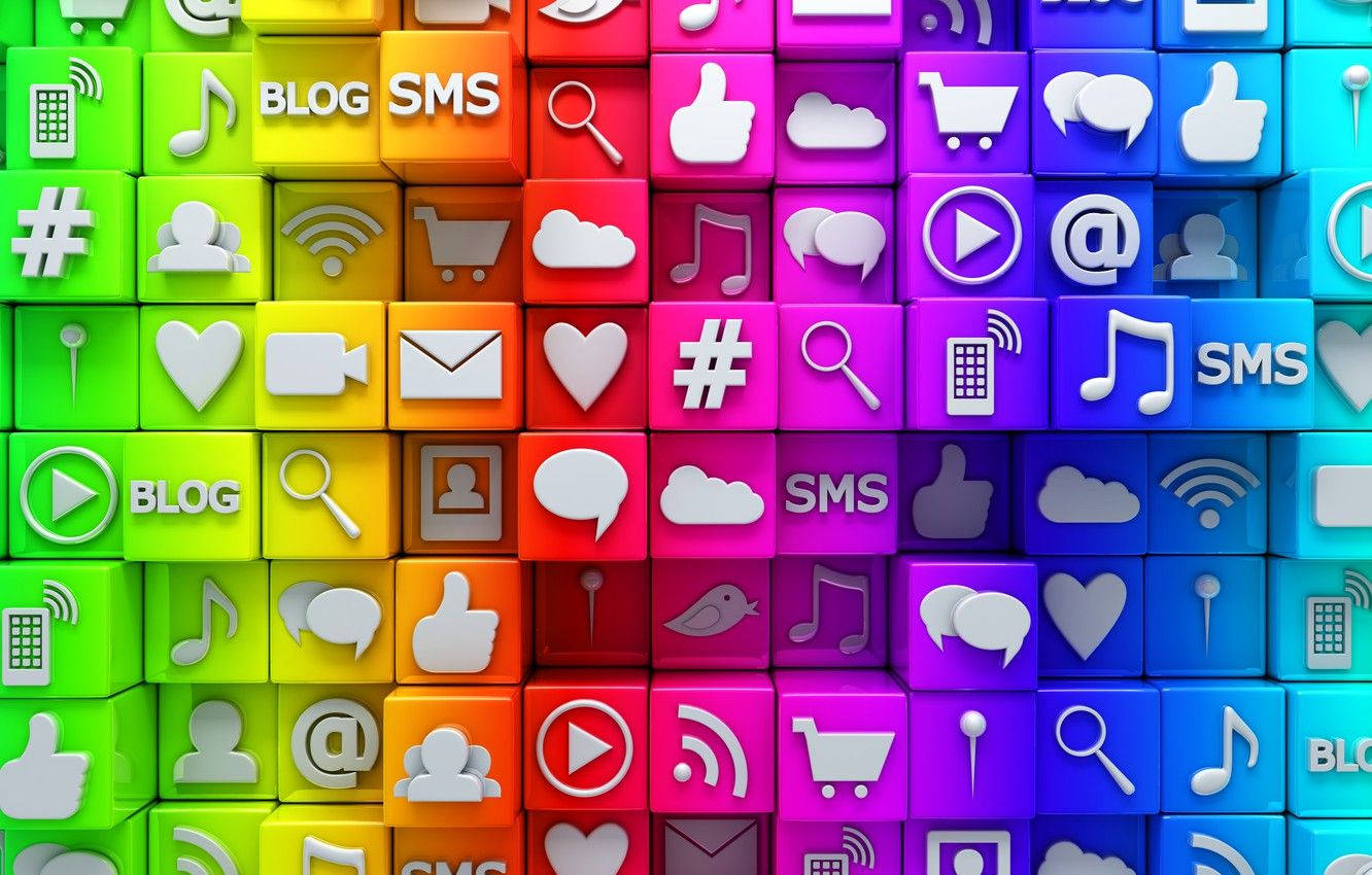 Social Network Rainbow Theme Wallpaper