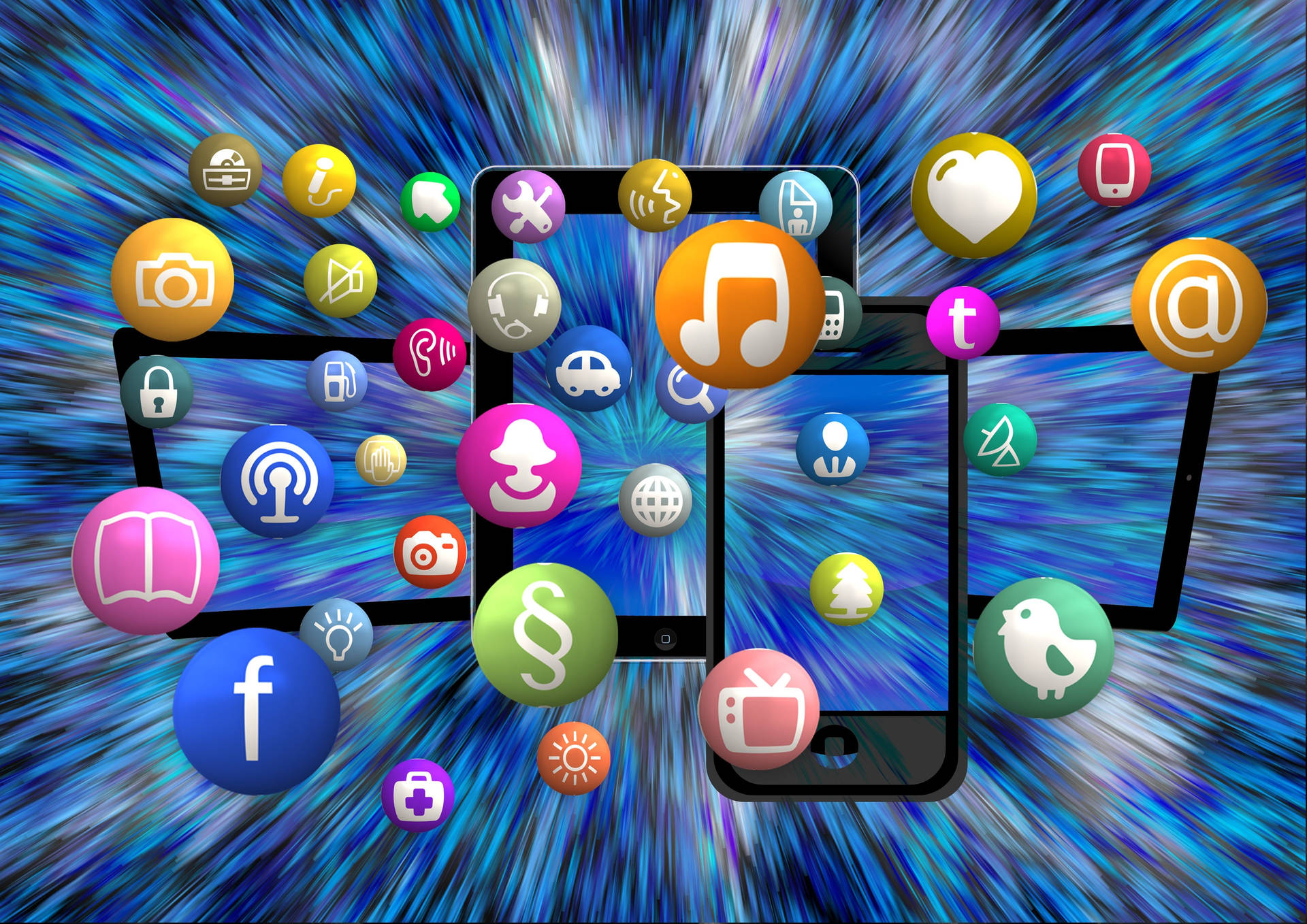 Social Network Structure In Motion Effects Wallpaper