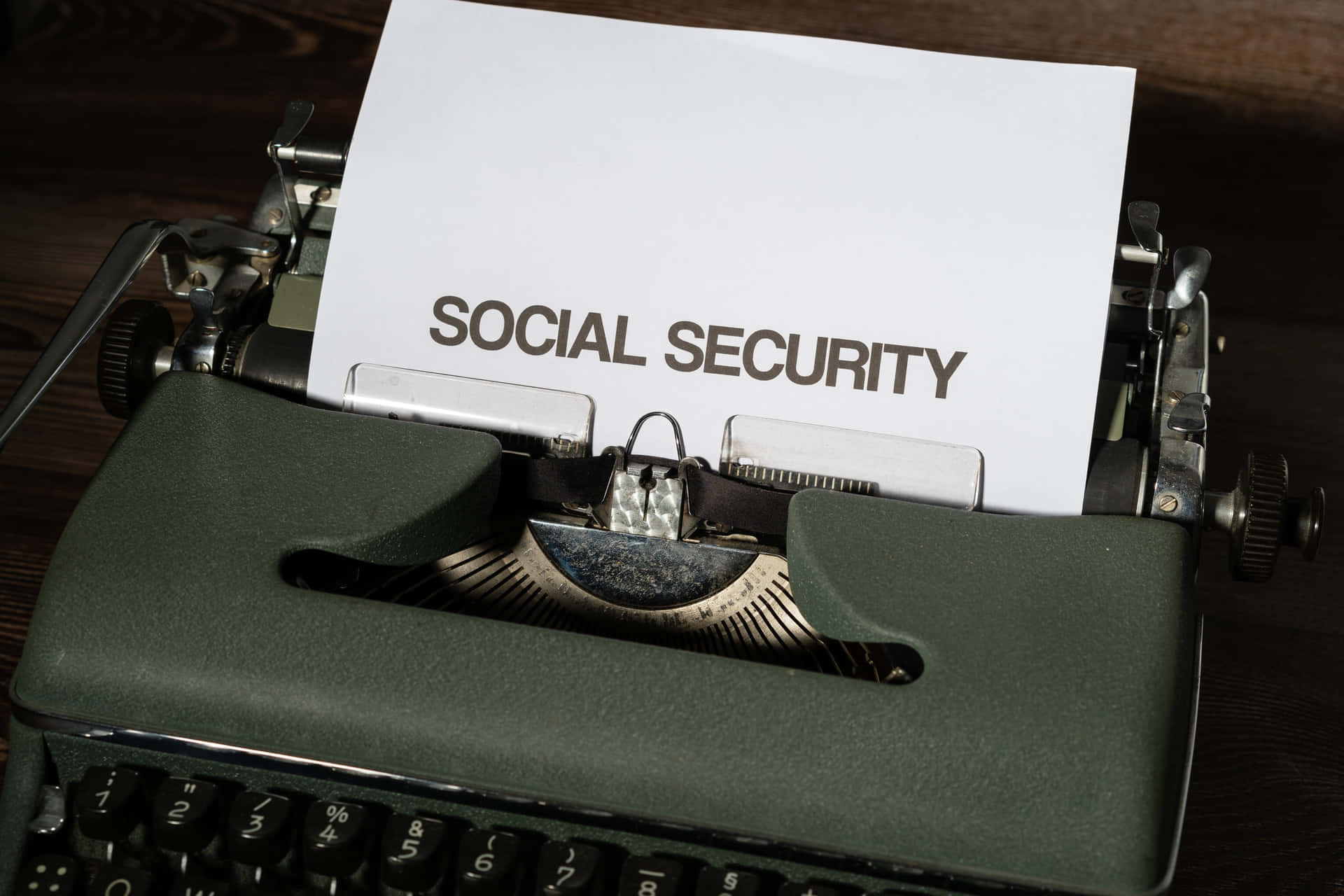 Social Security Typewriter Concept Wallpaper